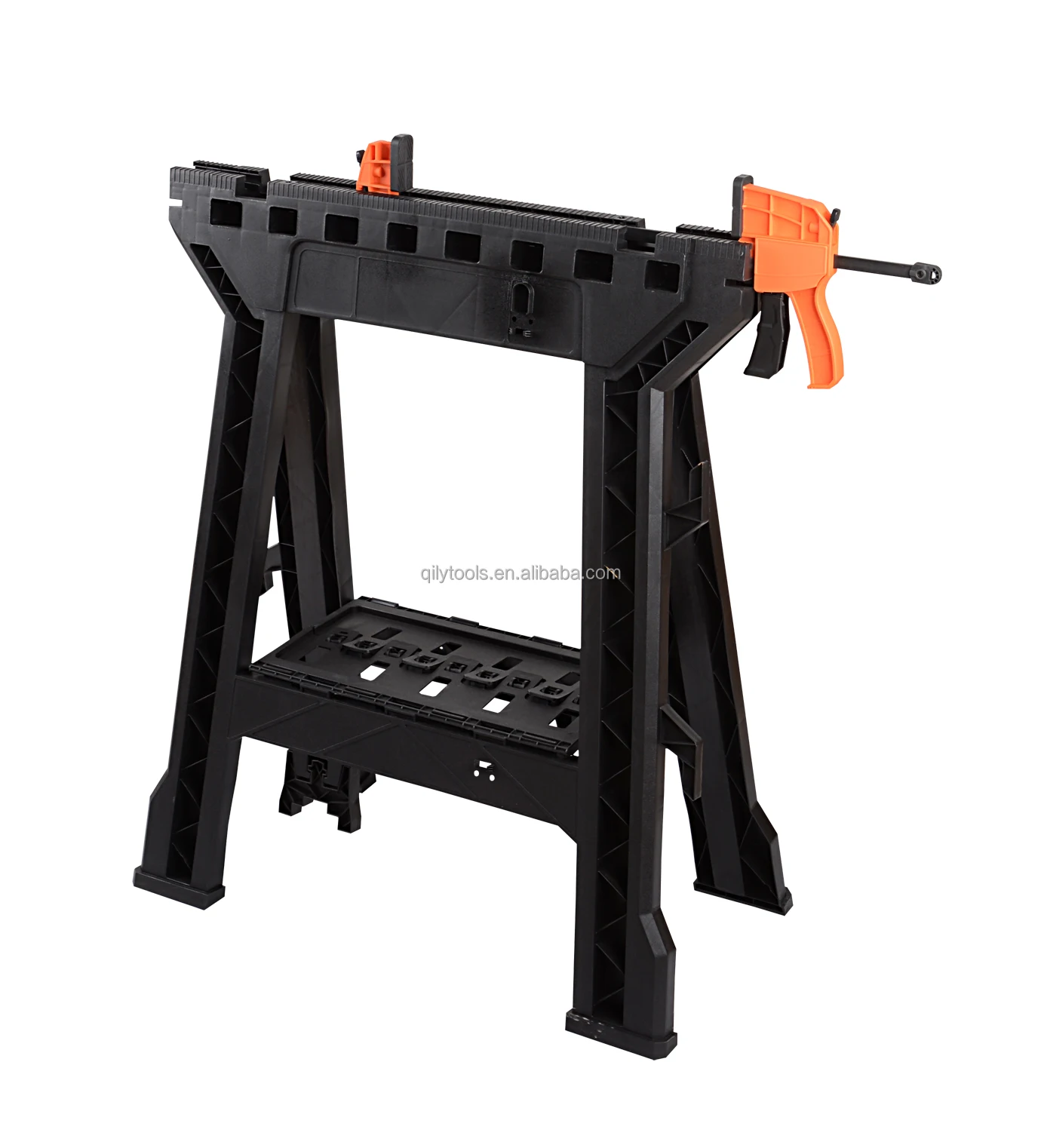 [NEW]Black Plastic Workbench DIY Project Versatile Clamp Sawhorse