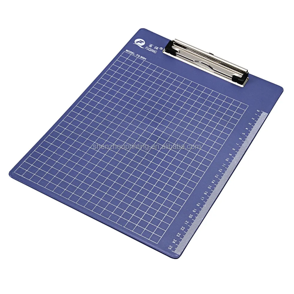 
China alibaba superior quality custom plastic A4 file paper clip writing board document clipboard with sliding ruler 