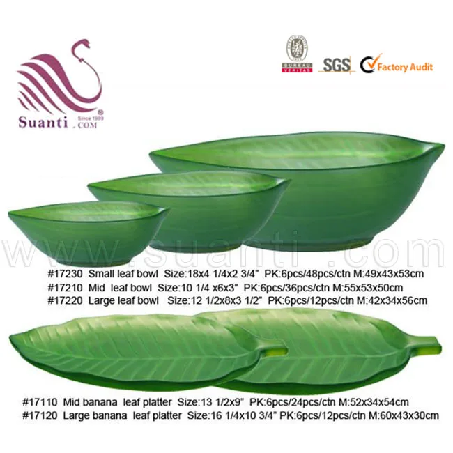 Green Eco-friendly Banana Leaf Resin Fruit Bowl and Platter Ideas