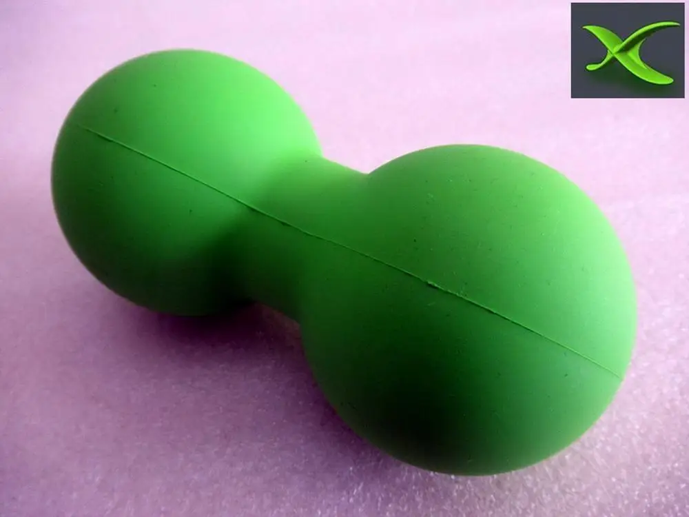 
Odorless no smell vulcanized rubber inject molded double round hard solid peanut massage ball yoga ball Pet dog toy ball 