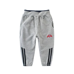 27kids branded good quality  boys sweat pants with car embroidery