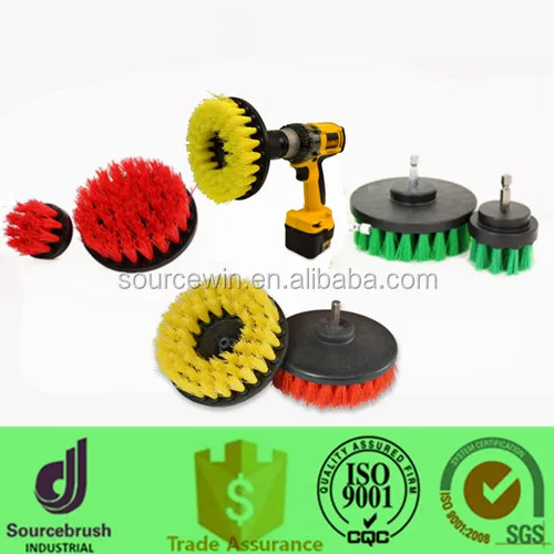 Long Bristle Green Tile and Grout Electric Bathroom 2 inch Drill Cleaning Scrub Brush