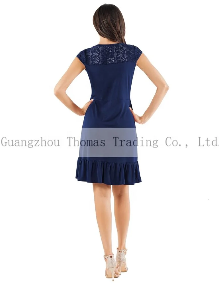 Women Lace Patchwork Dress For Wedding Guest Cocktail