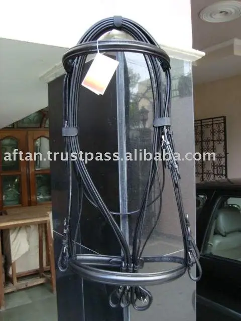 Высококачественная двойная уздечка с клинчерной лентой для бровей из высококачественной индийской кожи латунными пряжками мягкая подкладка