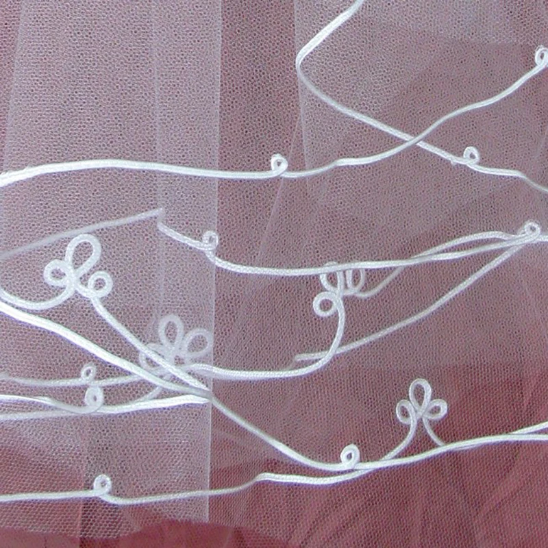 
Hot Sell Wholesale Elegant Appliques Long Wedding Accessories Bride One Layer Lace Bride Veil 