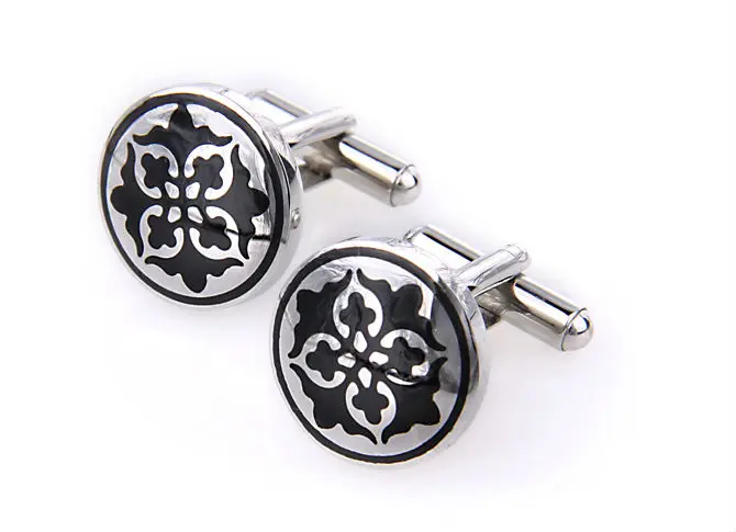 Черные запонки из углеродного волокна для мужской рубашки из нержавеющей стали