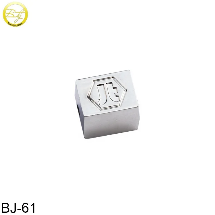 Zinc Alloy Custom Engraved Metal Logo Beads Charm Bracelet Beads for Gift