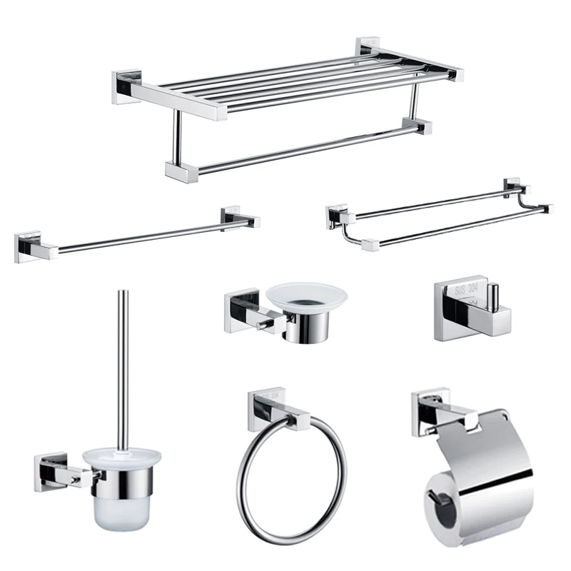 Custom stainless steel wall toilet hardware set bathroom accessories