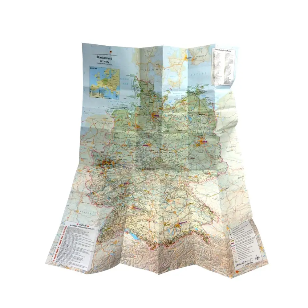 Hot sale large size presentation folder flyer cheap folded map printing