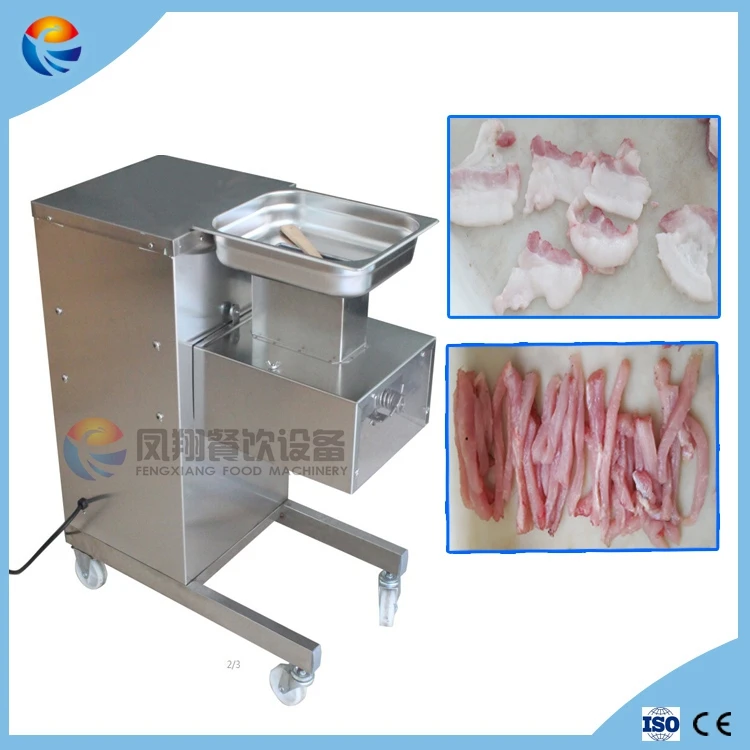 Automatic Electric Chicken Meat Strips Slicer Slicing Cutting Machine