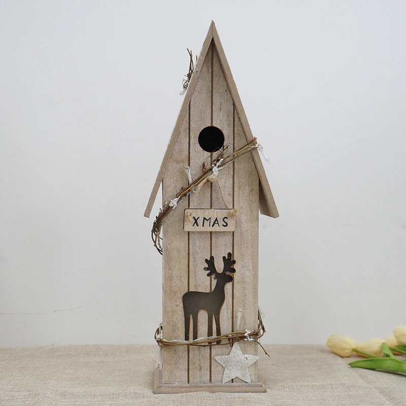 Hot sale festival christmas deer shaped  home decoration wooden light LED light