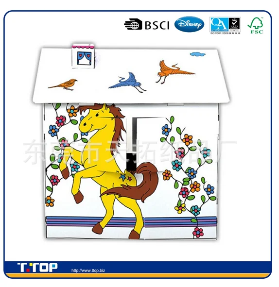
FSC & BSCI & FAMA Paper Doll House Doll Cardboard Playhouse Doors 