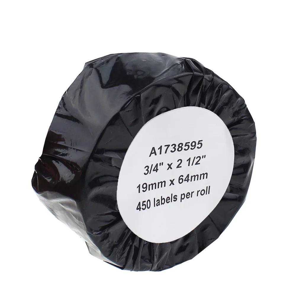 For DYMO LW Barcode Labels for LabelWriter for Label Printers, White, 3/4' x 2-1/2', 1 roll of 450 (1738595)