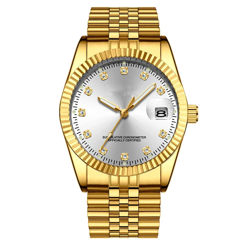 
New high quality gold role date men gold water proof wrist watch 