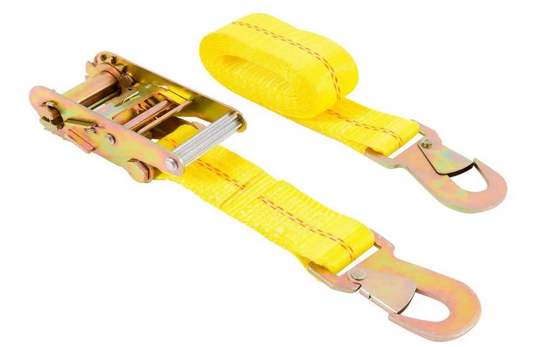 DL083501 1.5 inch 6600lbs heavy duty cargo ratchet straps snap hook with latch for tie down webbing