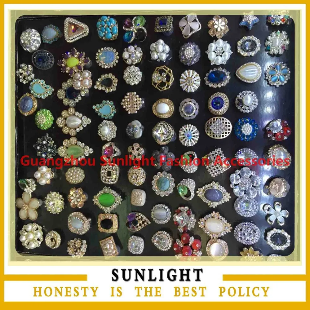Fashion Wholesale Colorful Pearl and Rhinestone Buttons