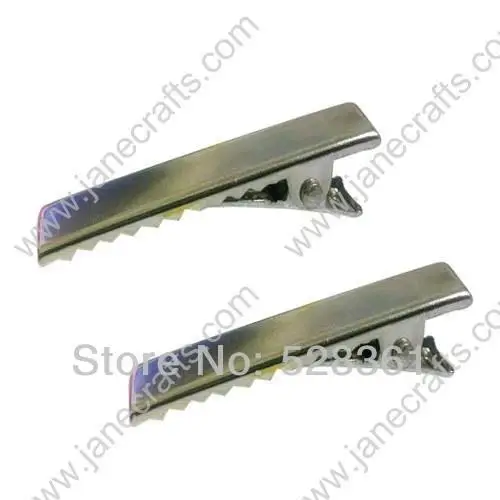 Wholesale 100 Pcs 40mm 1 1 2 Inch Rectangular Silver Alligator Boutique Hair Clips Accessories Prong