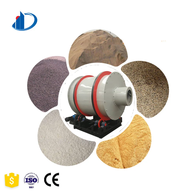 Rotary drum dryer for silica sand with drying equipment continuous conveyor
