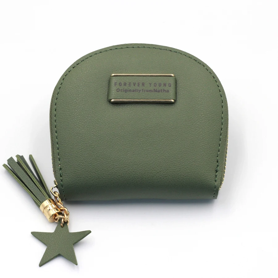 High Quality PU Leather Cute Wallet Korean Style Ladies Small Round Card Holder Wallet for Women