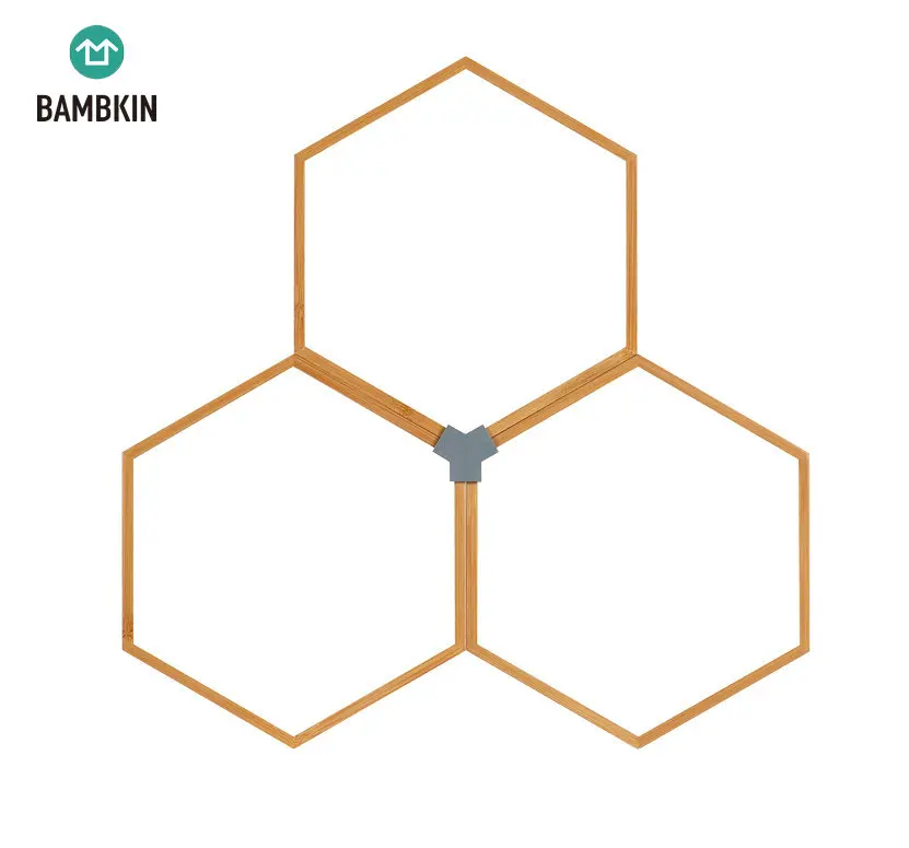 BAMBKIN Bamboo Hexagonal box showing stand decorative storage box  book rack bookcase showcase