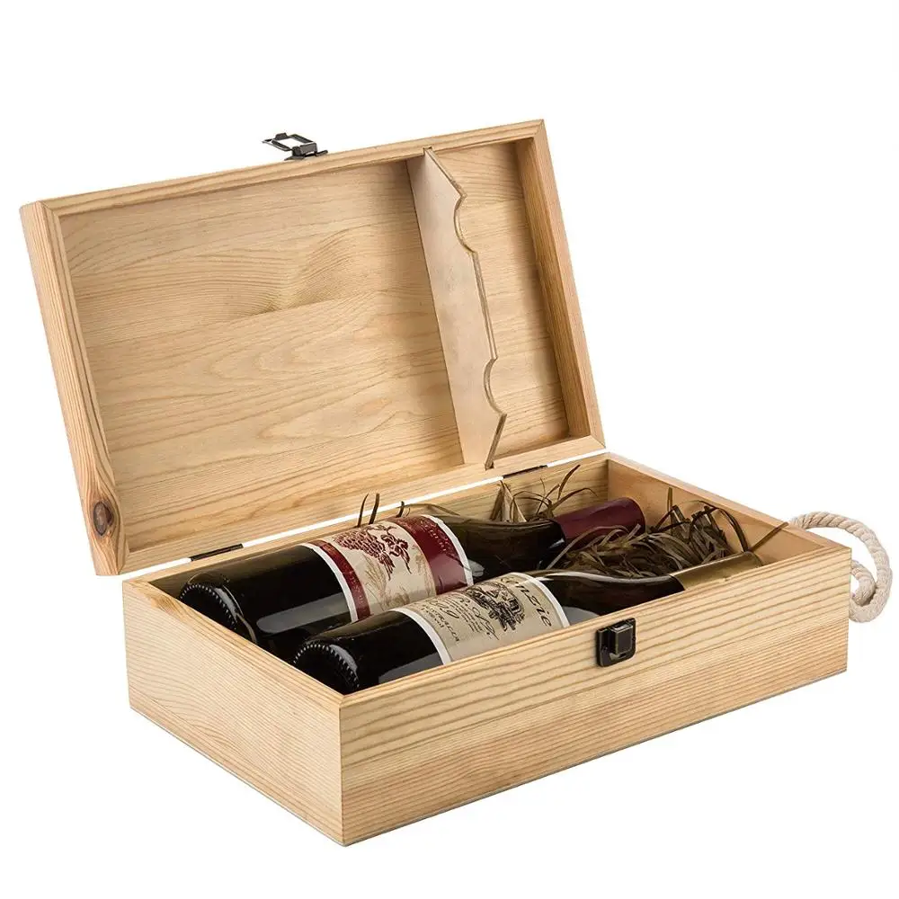 OEM wooden wine box and factory low price wine gift box
