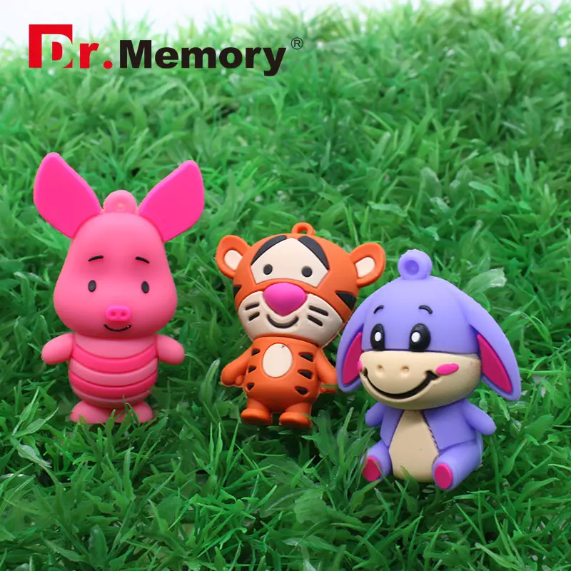 custom flash memory usb stick cute cartoon character usb flash  pvc pig usb flash drive pendrive animal disk USB2.0 3.0