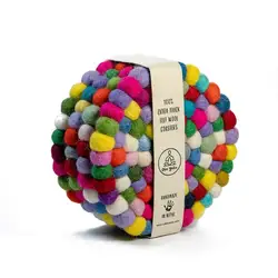 New Zealand Wool Felt Ball Round Coaster Handmade All Shape Felt Ball Coaster For Cup