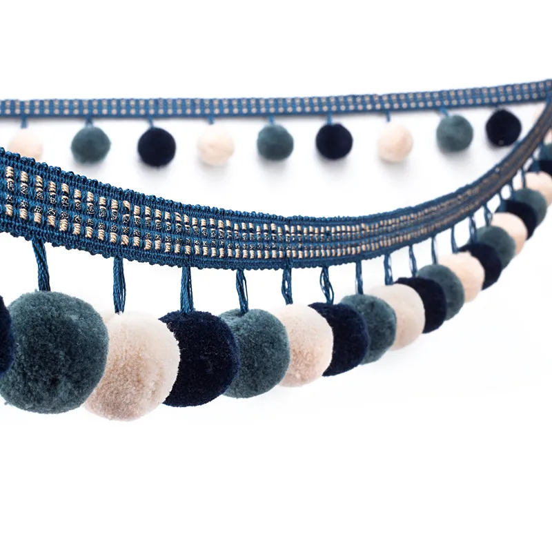 Factory Direct Sales High Quality Cotton Ball Pompom Tassel Fringe