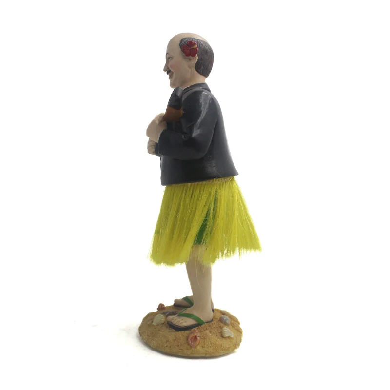Resin custom music grass skirt man shake head gift beach male bobble head