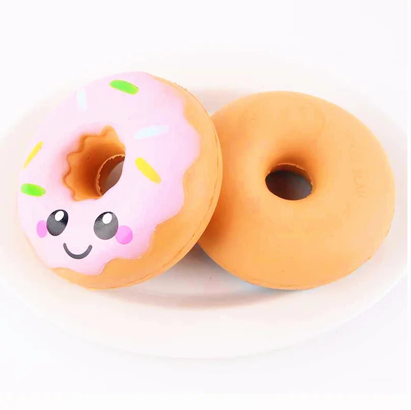 Mskwee Squishy Kawaii Colored Donuts Soft Slow Rising Pendant Phone Straps Stretchy Squeeze Kid Toys New Year Christmas children