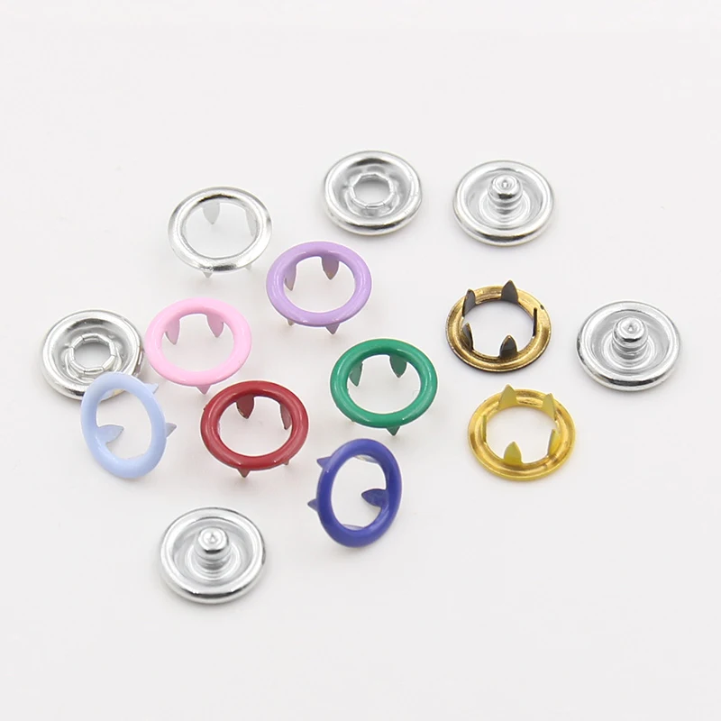 
garments accessories colored brass ring Prong Snap Fastener Button 