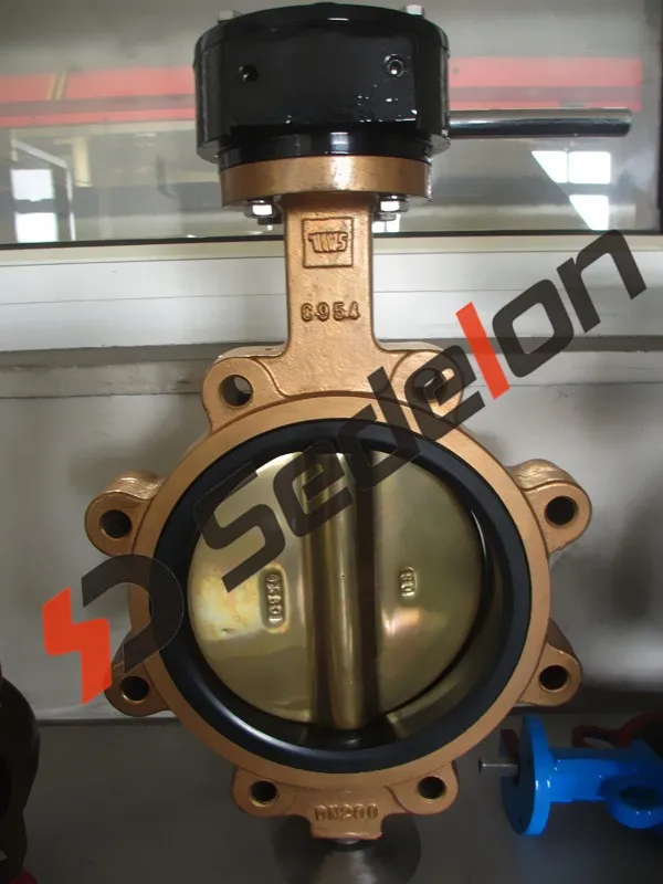 Wafer /lug type engine marine bronze C95800 butterfly valve