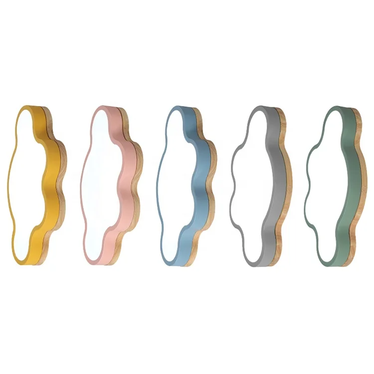 Дети ребенок спальни гостиной акрил деревянный 3 цвета светильник с регулируемой яркостью, облако потолочный светильник