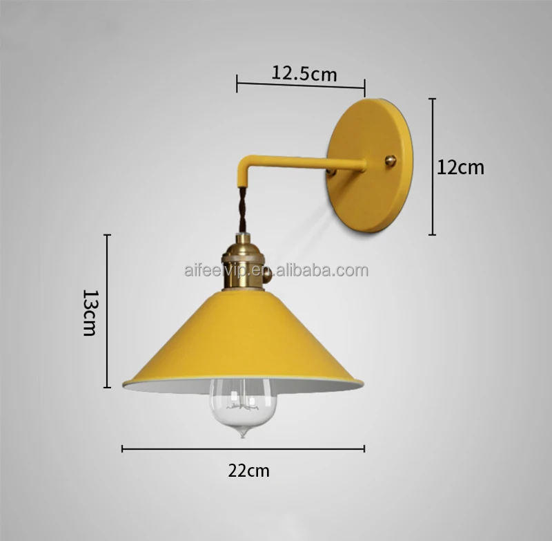 New design contemporary wrought iron multicolor lampshade brass holder wall decor lamp/lights for bedside