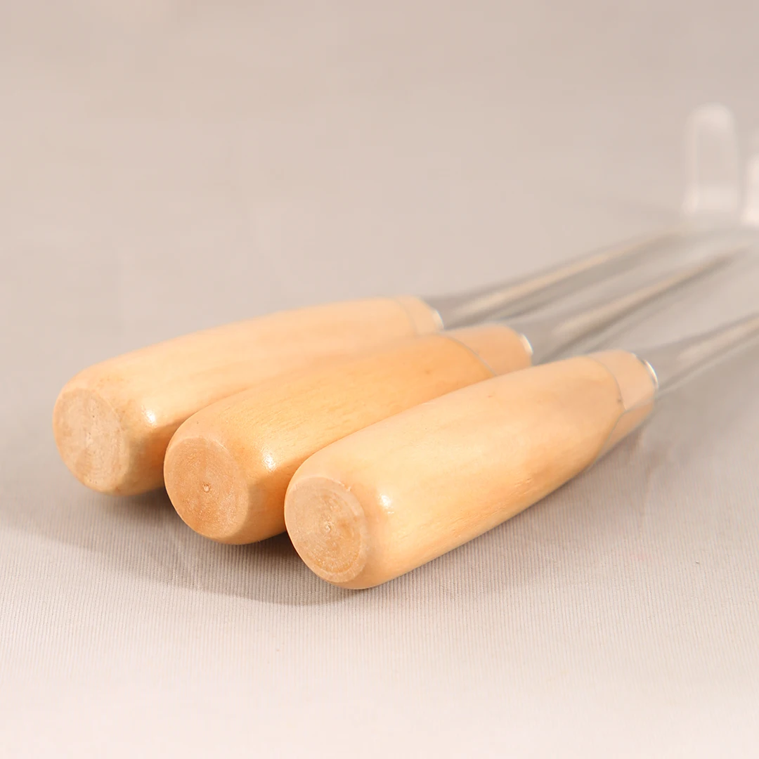 High Quality Professional DIY Patchwork Leather Craft Tool Wooden Handle Sewing Awl Tool for Stitching