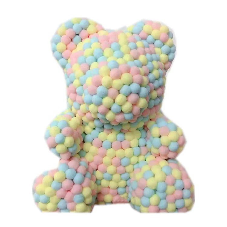 Лидер продаж, пластиковый розовый медведь, искусственный медведь, цветок розы 40 см и 25 см для Помпона