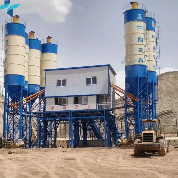 HZS90 Fixed Precast Belt Conveyor Wet Mix Concrete Batching Plant Germany