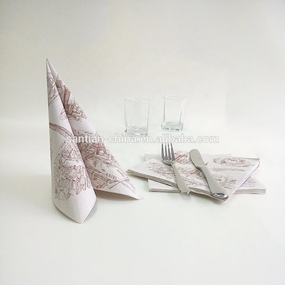 Custom Designed 2-3ply Folded Paper Napkins 20 Pcs/pack OEM ODM Birthday Party Supplies Cocktail Serviettes