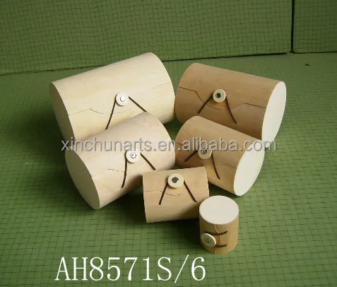 cylinder birch wooden veneer boxes/birch veneer wine box/flexible wood veneer gift boxes