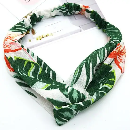 New Arrived Flamingo Printed Elastic Headband Girls Chiffon Fabric Hairband Knotted Head Band wrap 50pcs/lot 3 Colors