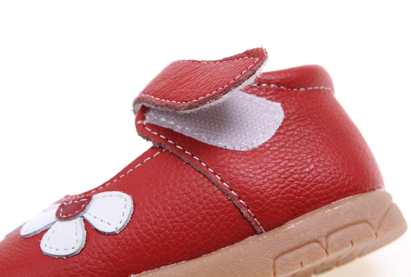 Red flora genuine leather mary jane princess baby  girl casual shoes for spring autumn
