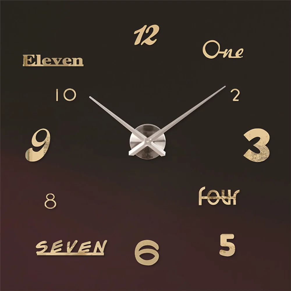 DIY большой современный стиль дома декоративные 3D настенные часы зеркальные наклейки часы