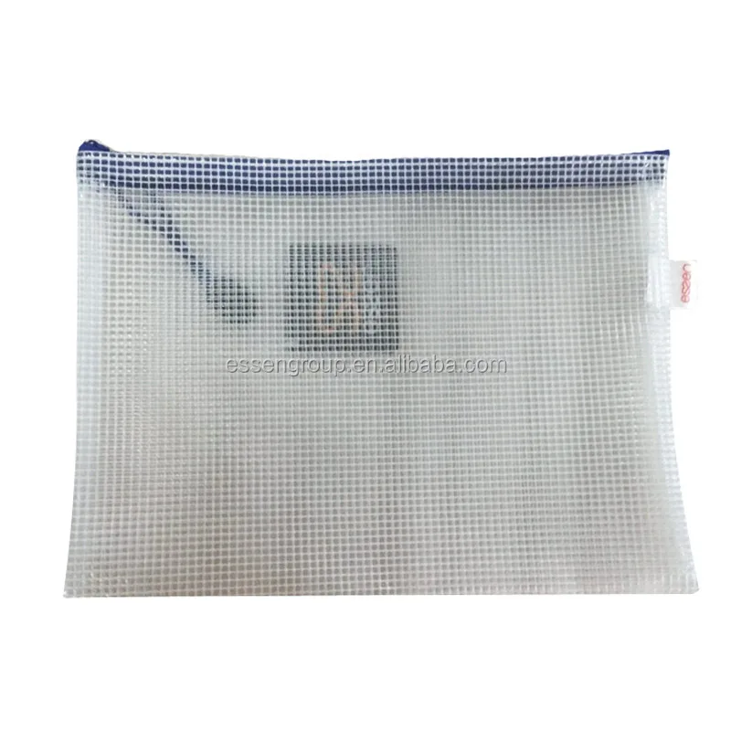 transparent PVC fireproof document storage bag with zipper