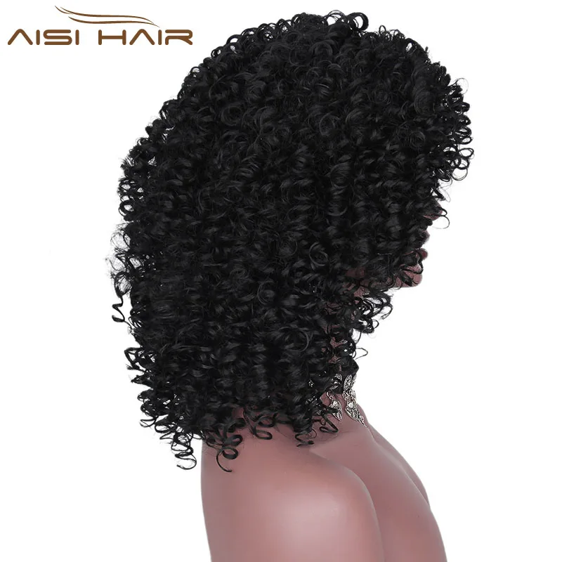High Temperature Cheapest Afro Kinky Curly Wigs Heat Resistant Medium Long Black Wig Synthetic For Black Women