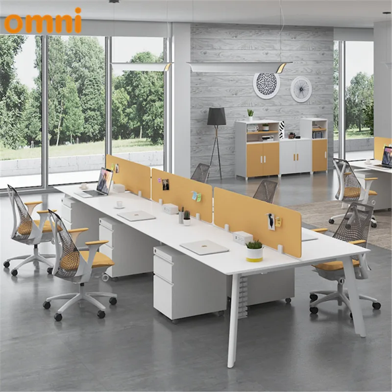 Wholesale stylish modular office furniture cluster workstation desks for 6 people