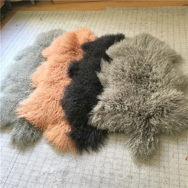 Large Curly Kalgan Lamb Fur Plate Cheap Tibetan Sheepskin