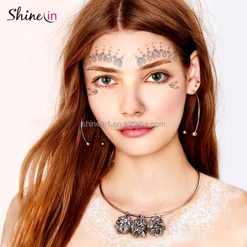 Best Sale Diamond Crystal Face Gem Sticker Adhesive Rhinestone Face Jewel Stickers for Decoration