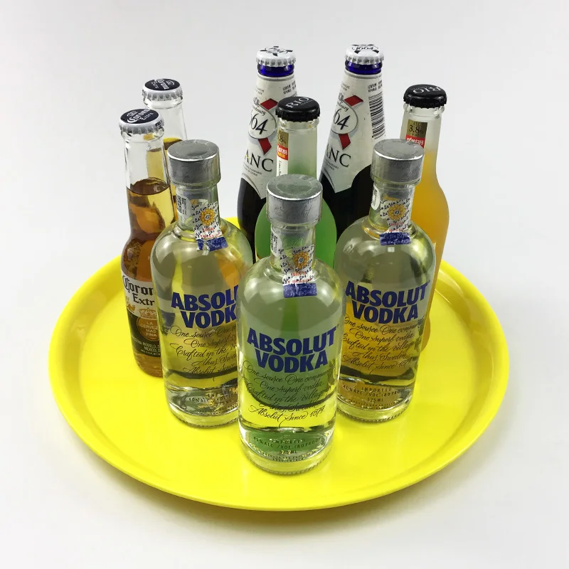 Круглый нескользящий пластиковый поднос для бара ресторана под заказ пищевых напитков