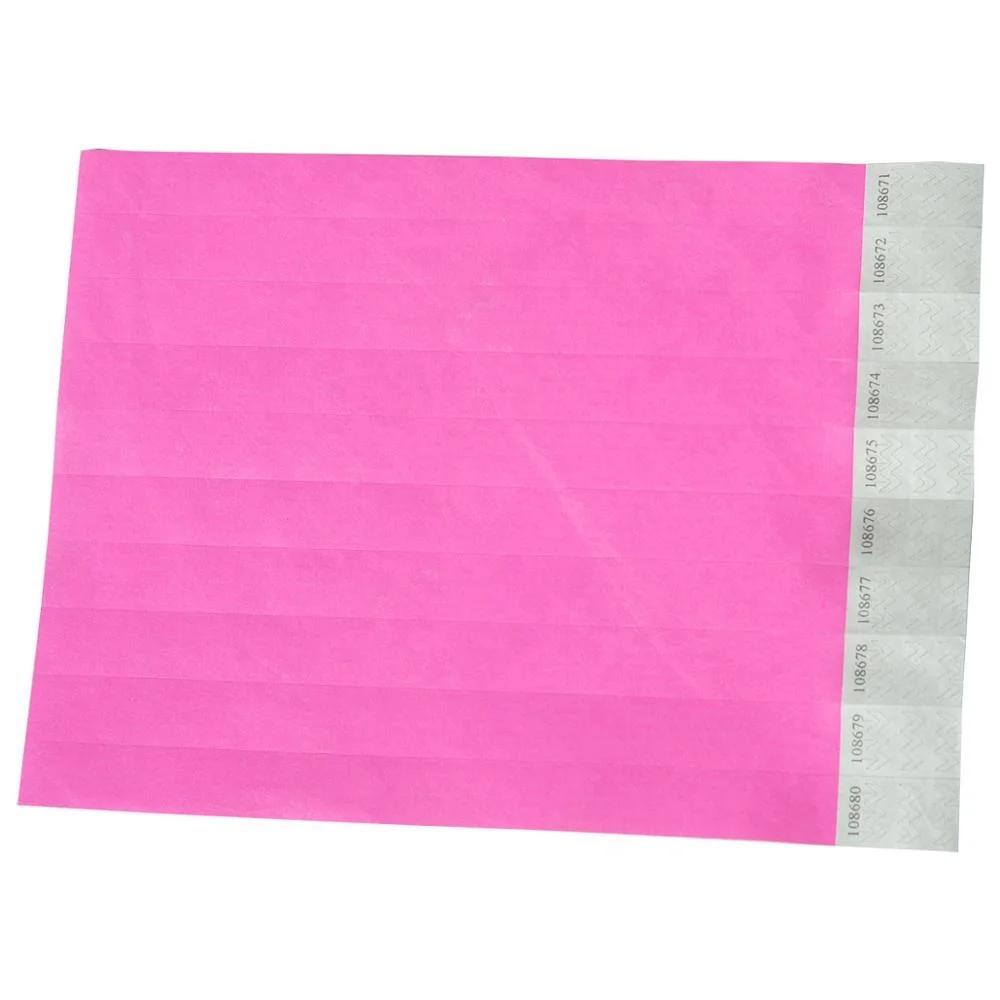 Custom various colors plain event tyvek paper wristband with series number for party