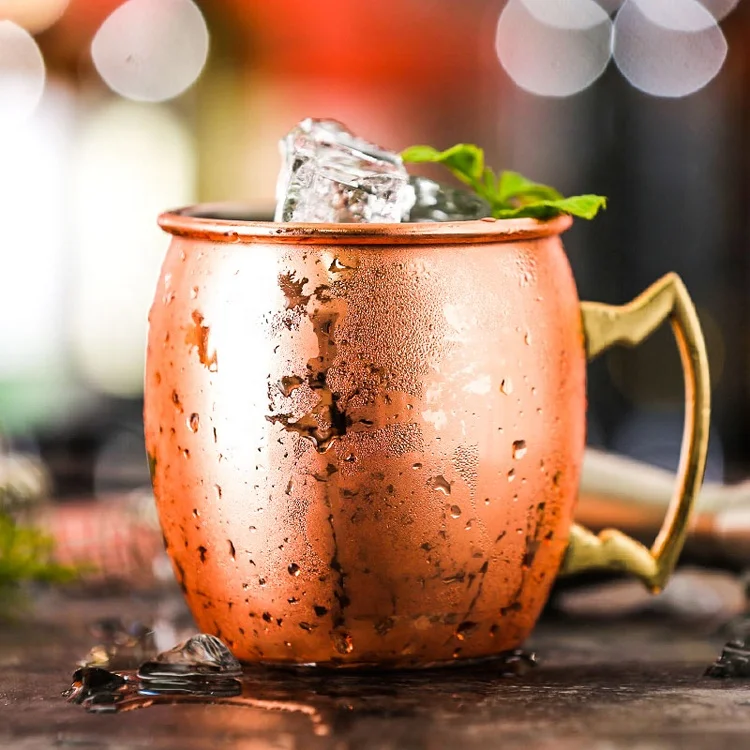 
Shiny stainless steel hammered Russian standard solid copper mugs wholesale moscow mule mugs 